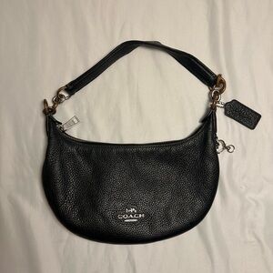 Coach Pebbled Black Leather Shoulder Bag